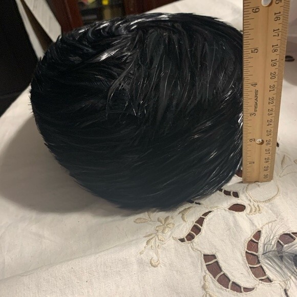 Vintage Rafield Black Feather Hat 1960's - Picture 7 of 7